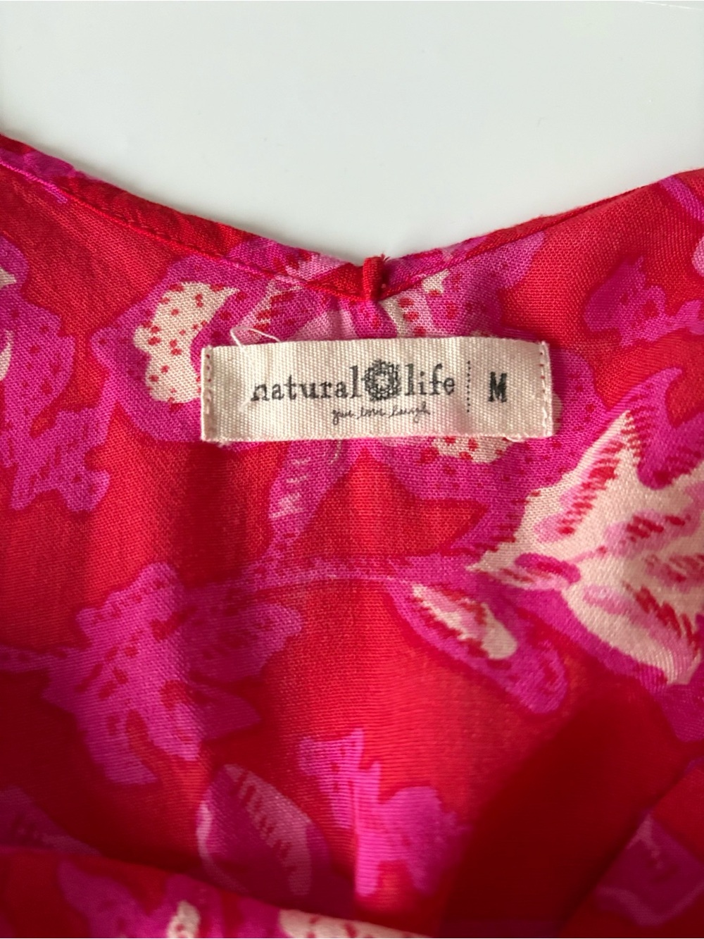 Natural Life Pink Floral Boho Maxi Slip Dress Rayon Adjustable Straps M - Picture 2 of 4